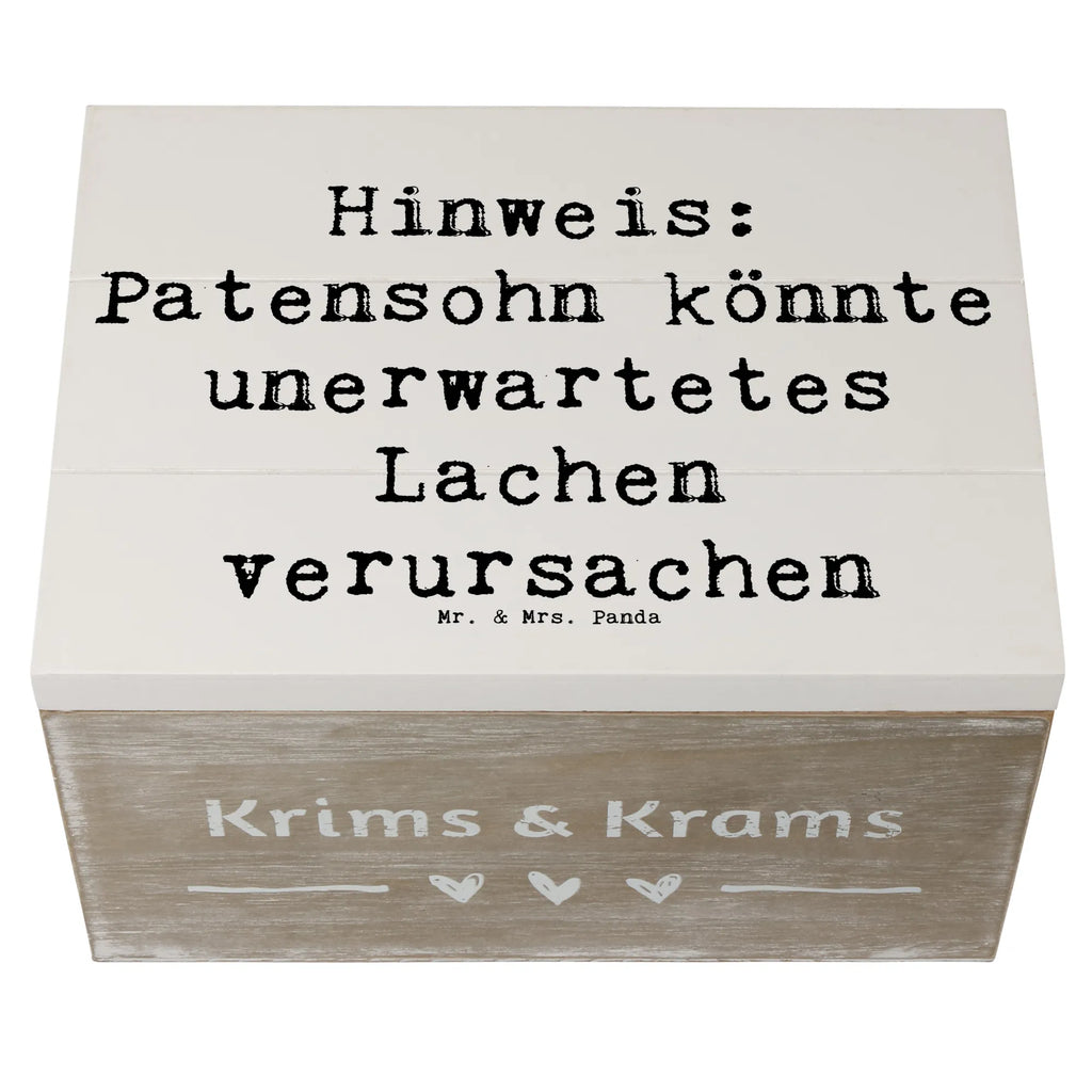 Holzkiste Spruch Unerwartetes Lachen Patensohn Schatulle, Dekokiste, Truhe, Aufbewahrungsbox, Erinnerungsbox, Holzkiste, Schatzkiste, Kiste, Erinnerungskiste, XXL, Geschenkbox, Geschenkdose, Familie, Vatertag, Muttertag, Bruder, Schwester, Mama, Papa, Oma, Opa