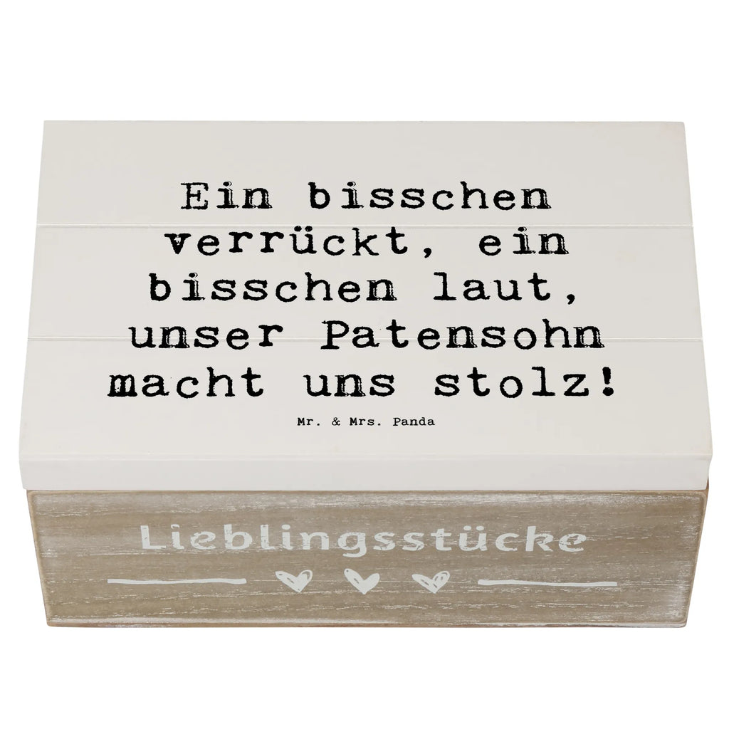 Wooden chest Saying Ein bisschen verrückt, ein bisschen laut, unser Patensohn macht uns stolz! Erinnerungskiste, Aufbewahrungsbox, Geschenkdose, Dekokiste, Schatulle, Truhe, Kiste, XXL, Holzkiste, Geschenkbox, Schatzkiste, Erinnerungsbox, Familie, Vatertag, Muttertag, Bruder, Schwester, Mama, Papa, Oma, Opa