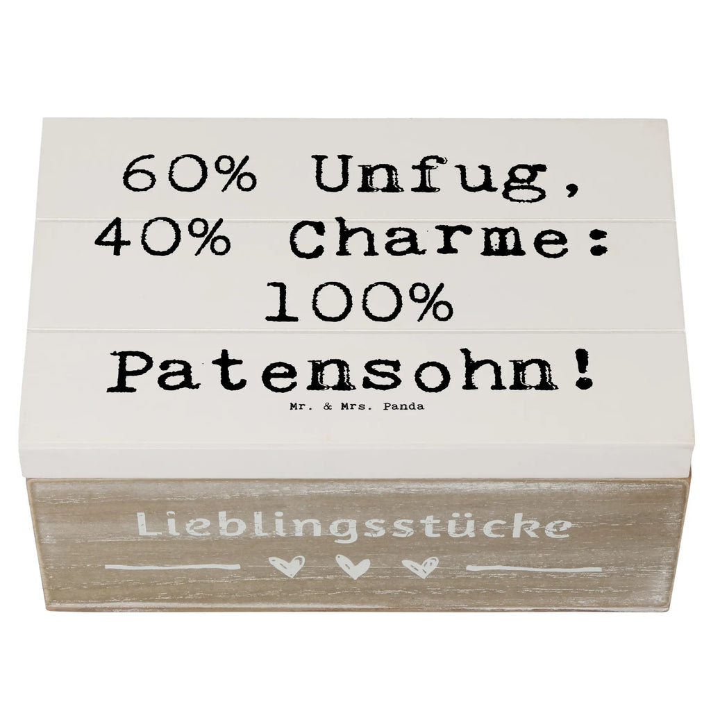 Holzkiste Spruch Patensohn Charme Truhe, Erinnerungsbox, Schatulle, Erinnerungskiste, Dekokiste, Geschenkbox, Geschenkdose, Kiste, Schatzkiste, Aufbewahrungsbox, XXL, Holzkiste, Familie, Vatertag, Muttertag, Bruder, Schwester, Mama, Papa, Oma, Opa