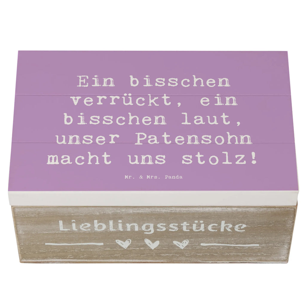 Wooden chest Saying Ein bisschen verrückt, ein bisschen laut, unser Patensohn macht uns stolz! Erinnerungskiste, Aufbewahrungsbox, Geschenkdose, Dekokiste, Schatulle, Truhe, Kiste, XXL, Holzkiste, Geschenkbox, Schatzkiste, Erinnerungsbox, Familie, Vatertag, Muttertag, Bruder, Schwester, Mama, Papa, Oma, Opa