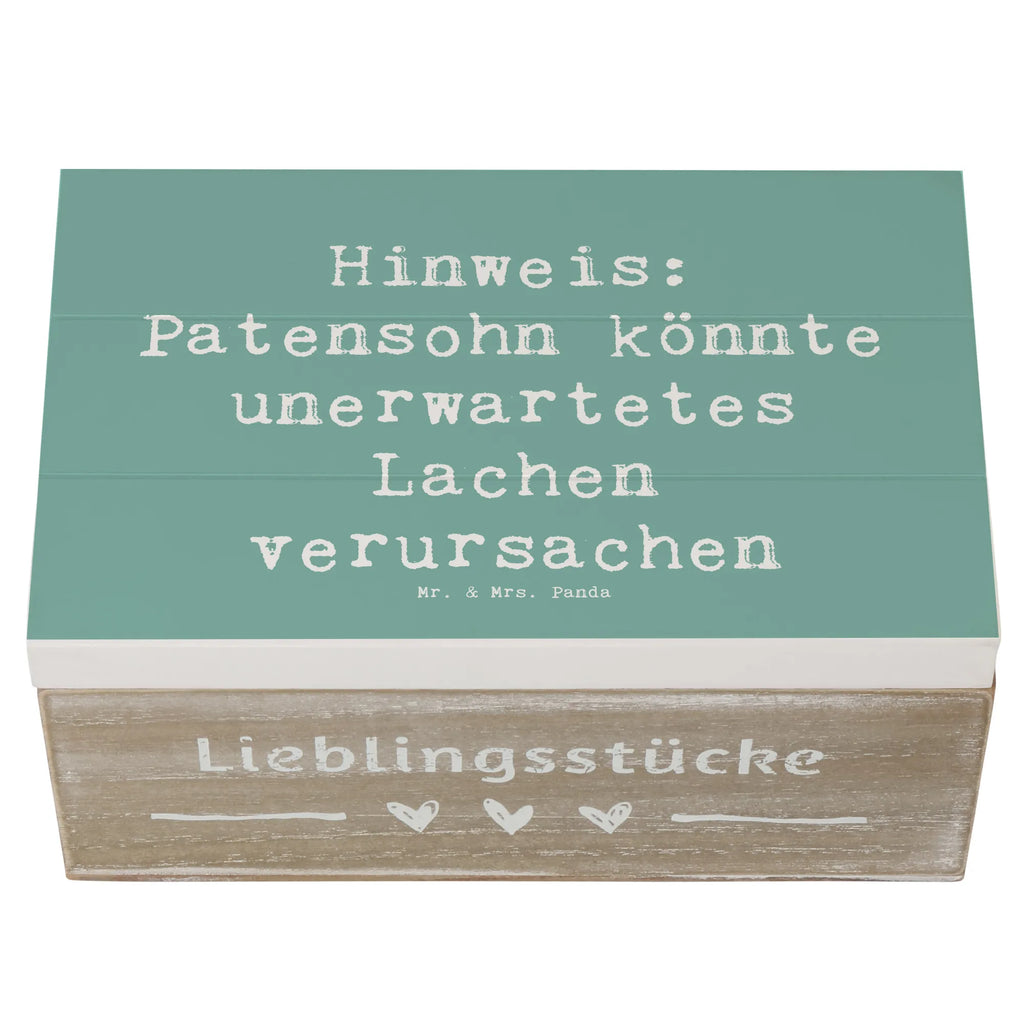 Holzkiste Spruch Unerwartetes Lachen Patensohn Schatulle, Dekokiste, Truhe, Aufbewahrungsbox, Erinnerungsbox, Holzkiste, Schatzkiste, Kiste, Erinnerungskiste, XXL, Geschenkbox, Geschenkdose, Familie, Vatertag, Muttertag, Bruder, Schwester, Mama, Papa, Oma, Opa