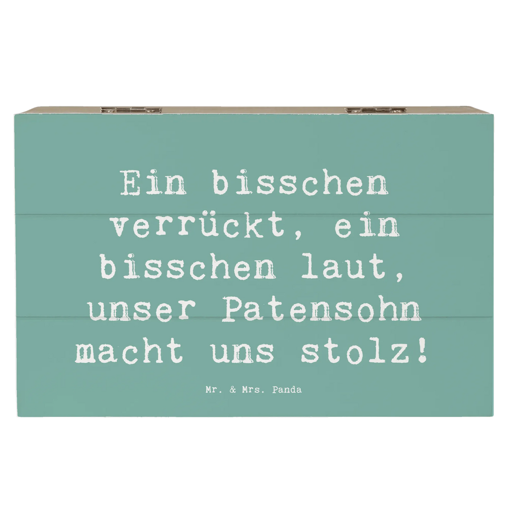 Wooden chest Saying Ein bisschen verrückt, ein bisschen laut, unser Patensohn macht uns stolz! Erinnerungskiste, Aufbewahrungsbox, Geschenkdose, Dekokiste, Schatulle, Truhe, Kiste, XXL, Holzkiste, Geschenkbox, Schatzkiste, Erinnerungsbox, Familie, Vatertag, Muttertag, Bruder, Schwester, Mama, Papa, Oma, Opa