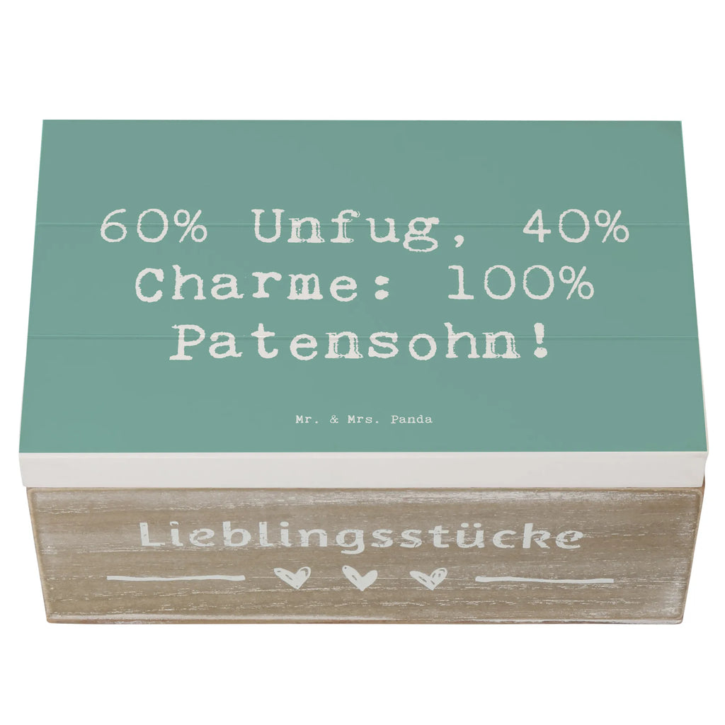 Holzkiste Spruch Patensohn Charme Truhe, Erinnerungsbox, Schatulle, Erinnerungskiste, Dekokiste, Geschenkbox, Geschenkdose, Kiste, Schatzkiste, Aufbewahrungsbox, XXL, Holzkiste, Familie, Vatertag, Muttertag, Bruder, Schwester, Mama, Papa, Oma, Opa