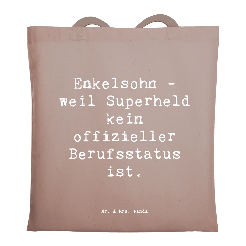 Tote bag Saying Enkelsohn - weil Superheld kein offizieller Berufsstatus ist. Beuteltasche, Beutel, Einkaufstasche, Jutebeutel, Stoffbeutel, Tasche, Shopper, Umhängetasche, Strandtasche, Schultertasche, Stofftasche, Tragetasche, Badetasche, Jutetasche, Einkaufstüte, Laptoptasche, Familie, Vatertag, Muttertag, Bruder, Schwester, Mama, Papa, Oma, Opa