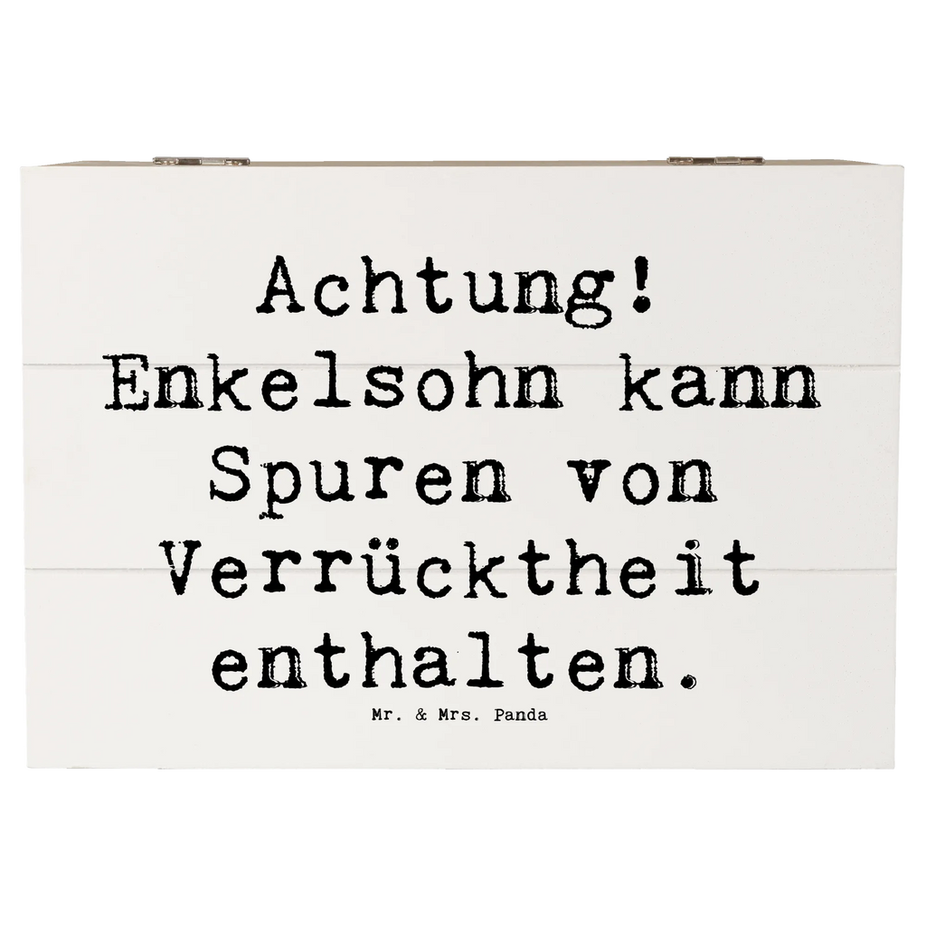 Wooden chest Saying Achtung! Enkelsohn kann Spuren von Verrücktheit enthalten. Schatulle, Truhe, Geschenkbox, Aufbewahrungsbox, Holzkiste, XXL, Geschenkdose, Dekokiste, Schatzkiste, Kiste, Erinnerungskiste, Erinnerungsbox, Familie, Vatertag, Muttertag, Bruder, Schwester, Mama, Papa, Oma, Opa