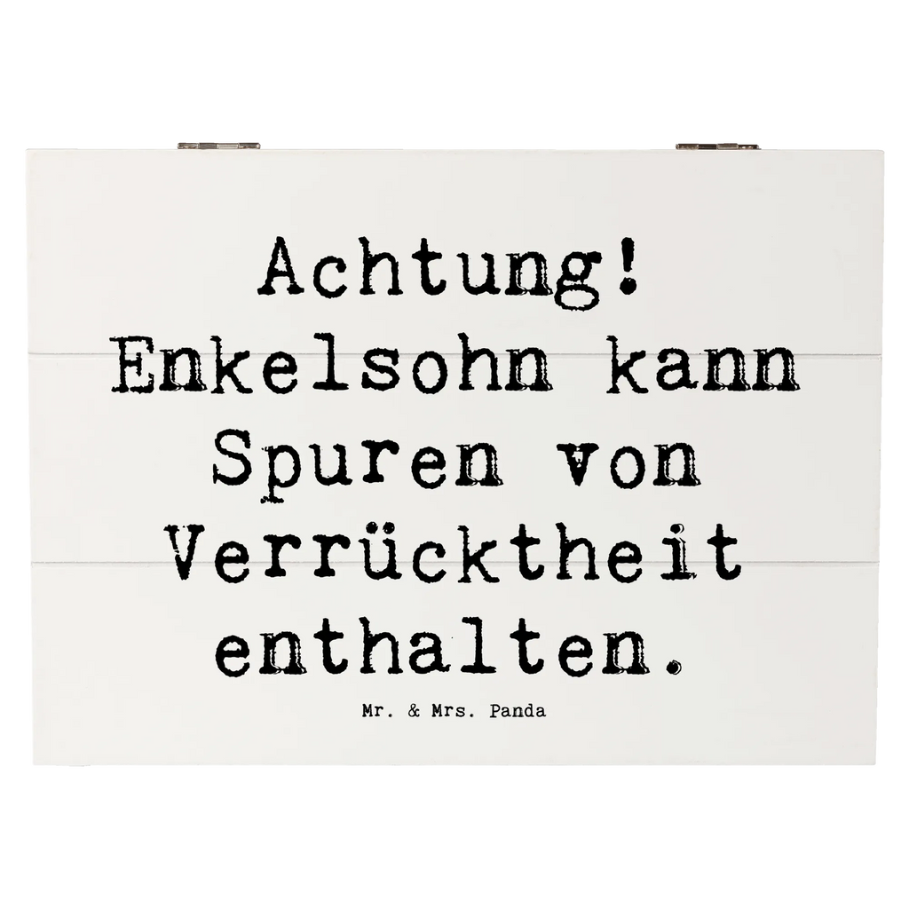 Wooden chest Saying Achtung! Enkelsohn kann Spuren von Verrücktheit enthalten. Schatulle, Truhe, Geschenkbox, Aufbewahrungsbox, Holzkiste, XXL, Geschenkdose, Dekokiste, Schatzkiste, Kiste, Erinnerungskiste, Erinnerungsbox, Familie, Vatertag, Muttertag, Bruder, Schwester, Mama, Papa, Oma, Opa