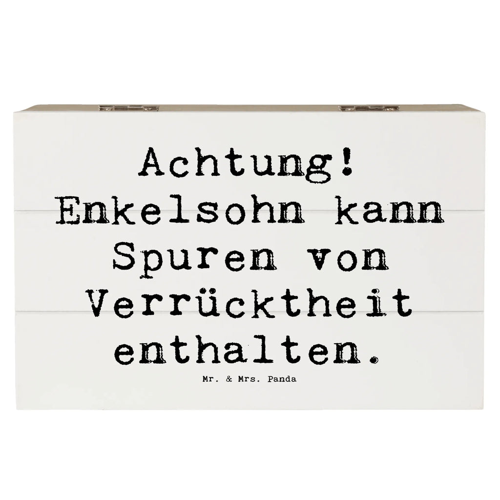 Wooden chest Saying Achtung! Enkelsohn kann Spuren von Verrücktheit enthalten. Schatulle, Truhe, Geschenkbox, Aufbewahrungsbox, Holzkiste, XXL, Geschenkdose, Dekokiste, Schatzkiste, Kiste, Erinnerungskiste, Erinnerungsbox, Familie, Vatertag, Muttertag, Bruder, Schwester, Mama, Papa, Oma, Opa