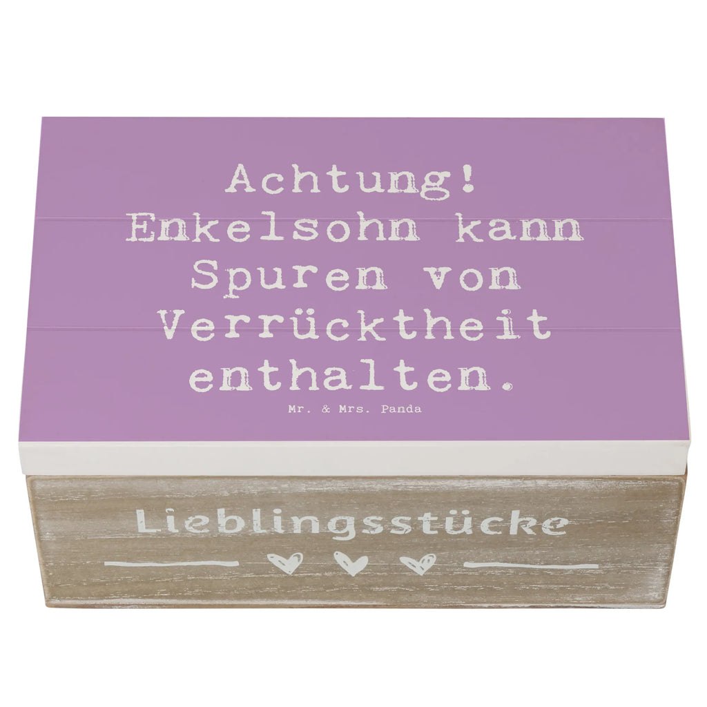 Wooden chest Saying Achtung! Enkelsohn kann Spuren von Verrücktheit enthalten. Schatulle, Truhe, Geschenkbox, Aufbewahrungsbox, Holzkiste, XXL, Geschenkdose, Dekokiste, Schatzkiste, Kiste, Erinnerungskiste, Erinnerungsbox, Familie, Vatertag, Muttertag, Bruder, Schwester, Mama, Papa, Oma, Opa
