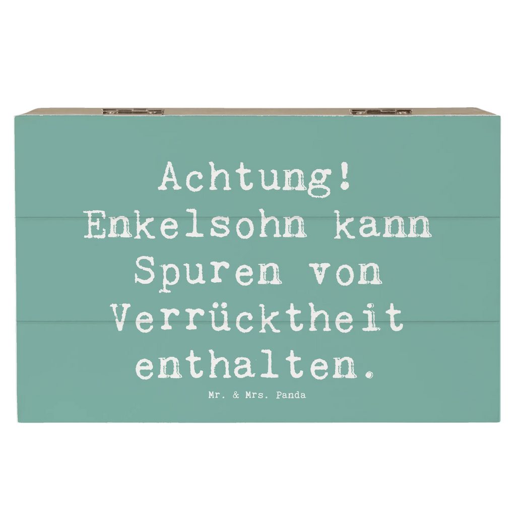 Wooden chest Saying Achtung! Enkelsohn kann Spuren von Verrücktheit enthalten. Schatulle, Truhe, Geschenkbox, Aufbewahrungsbox, Holzkiste, XXL, Geschenkdose, Dekokiste, Schatzkiste, Kiste, Erinnerungskiste, Erinnerungsbox, Familie, Vatertag, Muttertag, Bruder, Schwester, Mama, Papa, Oma, Opa