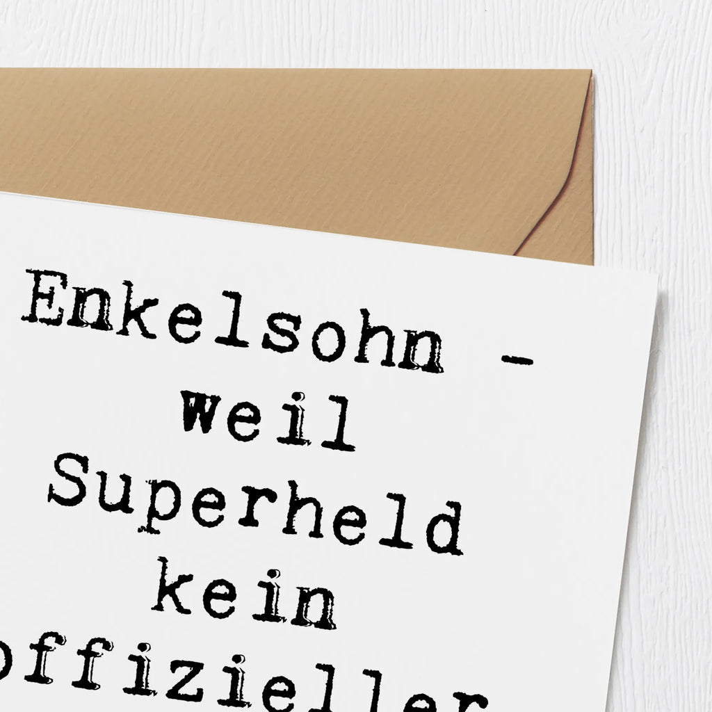 Deluxe Karte Spruch Enkelsohn Held Karte, Hochwertige Klappkarte, Grußkarte, Geburtstagskarte, Hochzeitskarte, Hochwertige Grußkarte, Einladungskarte, Klappkarte, Glückwunschkarte, Familie, Vatertag, Muttertag, Bruder, Schwester, Mama, Papa, Oma, Opa