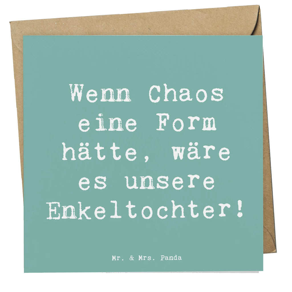 Deluxe Card Saying Wenn Chaos eine Form hätte, wäre es unsere Enkeltochter! Grußkarte, Glückwunschkarte, Geburtstagskarte, Karte, Klappkarte, Hochwertige Klappkarte, Einladungskarte, Hochwertige Grußkarte, Hochzeitskarte, Familie, Vatertag, Muttertag, Bruder, Schwester, Mama, Papa, Oma, Opa