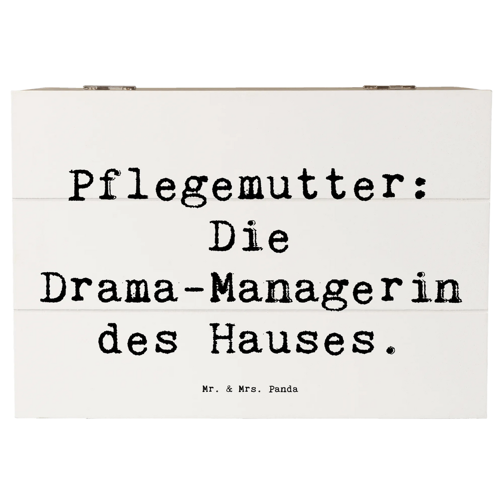 Wooden chest Saying Pflegemutter: Die Drama-Managerin des Hauses. Schatzkiste, Erinnerungskiste, Kiste, Truhe, XXL, Geschenkdose, Geschenkbox, Erinnerungsbox, Aufbewahrungsbox, Schatulle, Holzkiste, Dekokiste, Familie, Vatertag, Muttertag, Bruder, Schwester, Mama, Papa, Oma, Opa