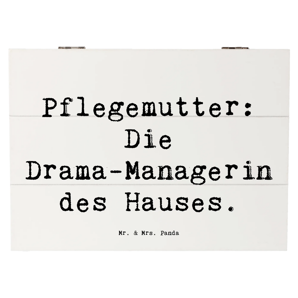 Wooden chest Saying Pflegemutter: Die Drama-Managerin des Hauses. Schatzkiste, Erinnerungskiste, Kiste, Truhe, XXL, Geschenkdose, Geschenkbox, Erinnerungsbox, Aufbewahrungsbox, Schatulle, Holzkiste, Dekokiste, Familie, Vatertag, Muttertag, Bruder, Schwester, Mama, Papa, Oma, Opa