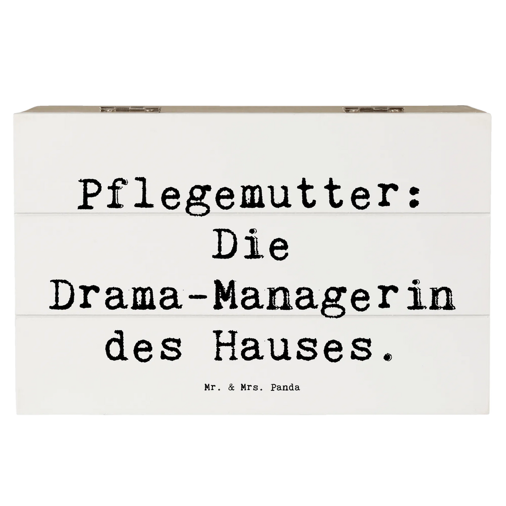 Wooden chest Saying Pflegemutter: Die Drama-Managerin des Hauses. Schatzkiste, Erinnerungskiste, Kiste, Truhe, XXL, Geschenkdose, Geschenkbox, Erinnerungsbox, Aufbewahrungsbox, Schatulle, Holzkiste, Dekokiste, Familie, Vatertag, Muttertag, Bruder, Schwester, Mama, Papa, Oma, Opa