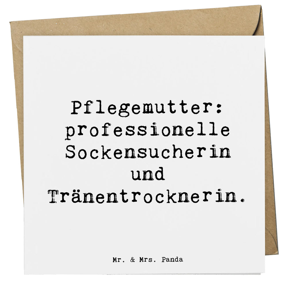 Deluxe Card Saying Pflegemutter: professionelle Sockensucherin und Tränentrocknerin. Geburtstagskarte, Hochwertige Grußkarte, Karte, Einladungskarte, Klappkarte, Grußkarte, Glückwunschkarte, Hochwertige Klappkarte, Hochzeitskarte, Familie, Vatertag, Muttertag, Bruder, Schwester, Mama, Papa, Oma, Opa