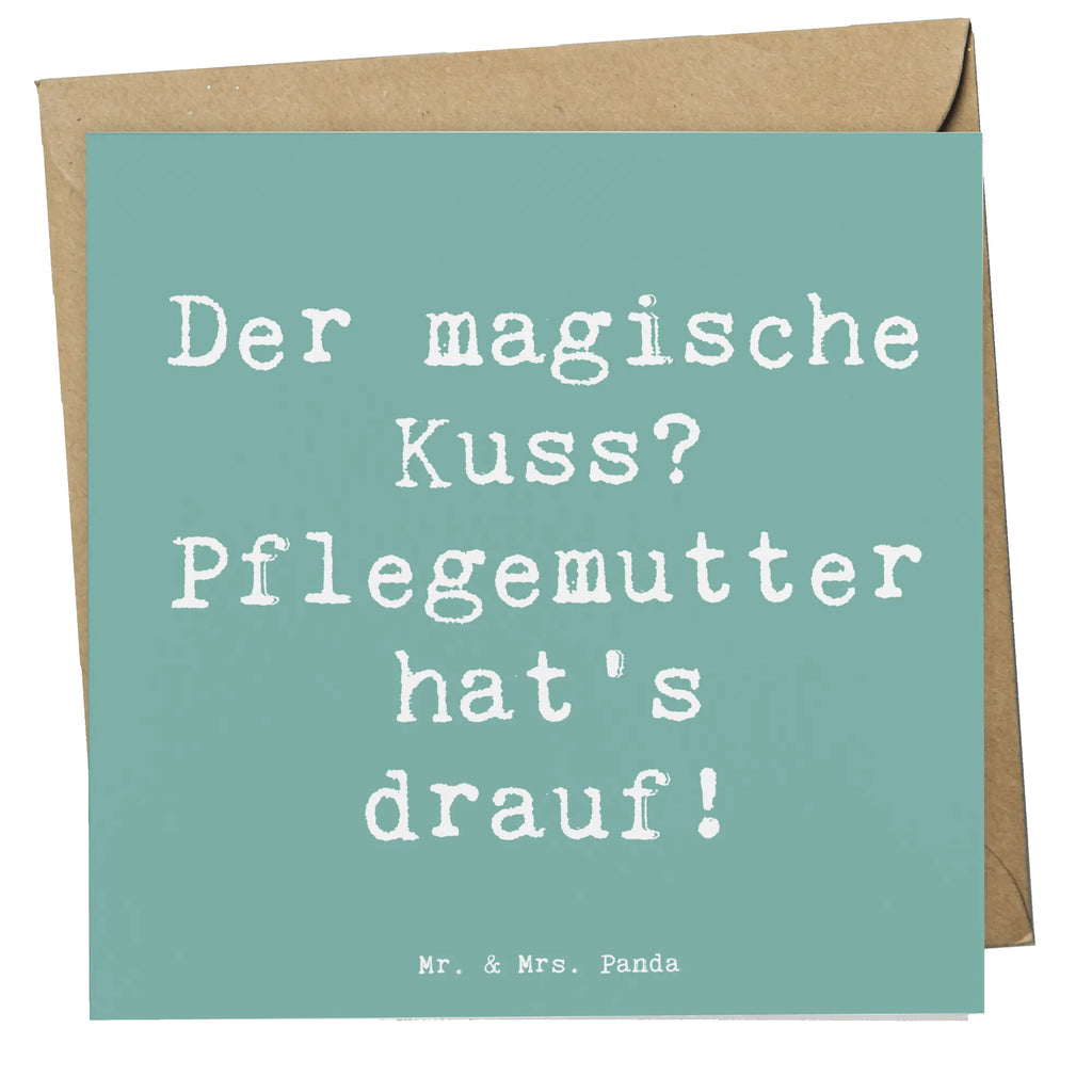 Deluxe Karte Spruch Pflegemutter Kuss Einladungskarte, Karte, Klappkarte, Geburtstagskarte, Hochwertige Klappkarte, Hochwertige Grußkarte, Hochzeitskarte, Grußkarte, Glückwunschkarte, Familie, Vatertag, Muttertag, Bruder, Schwester, Mama, Papa, Oma, Opa