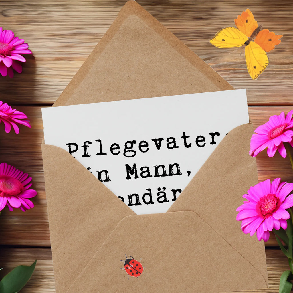 Deluxe Karte Spruch Pflegevater Legende Hochwertige Klappkarte, Glückwunschkarte, Hochzeitskarte, Karte, Klappkarte, Hochwertige Grußkarte, Einladungskarte, Geburtstagskarte, Grußkarte, Familie, Vatertag, Muttertag, Bruder, Schwester, Mama, Papa, Oma, Opa