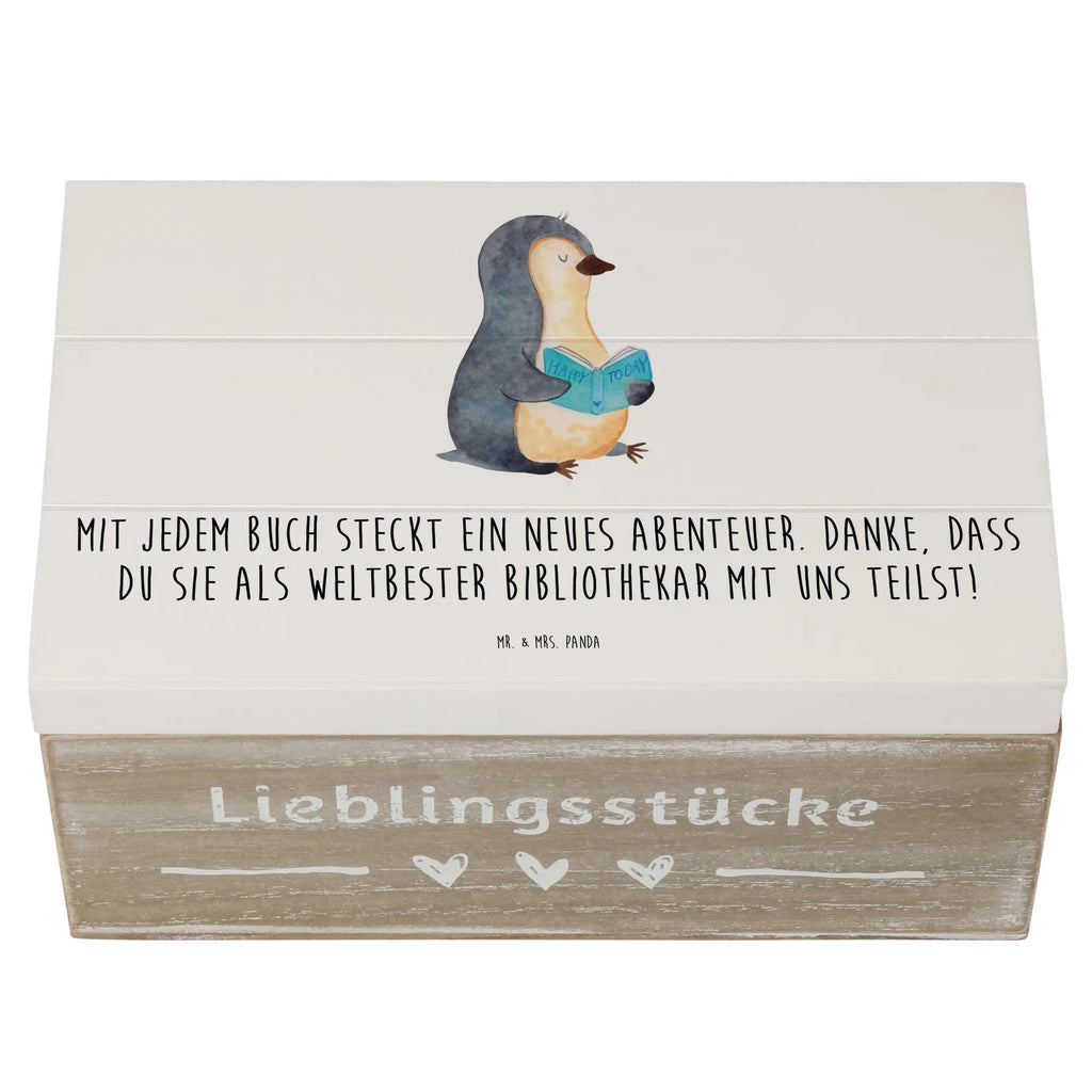 Wooden chest Mit jedem Buch steckt ein neues Abenteuer. Danke, dass du sie als weltbester Bibliothekar mit uns teilst! Erinnerungskiste, Aufbewahrungsbox, Schatzkiste, Erinnerungsbox, XXL, Geschenkbox, Geschenkdose, Dekokiste, Schatulle, Truhe, Holzkiste, Kiste