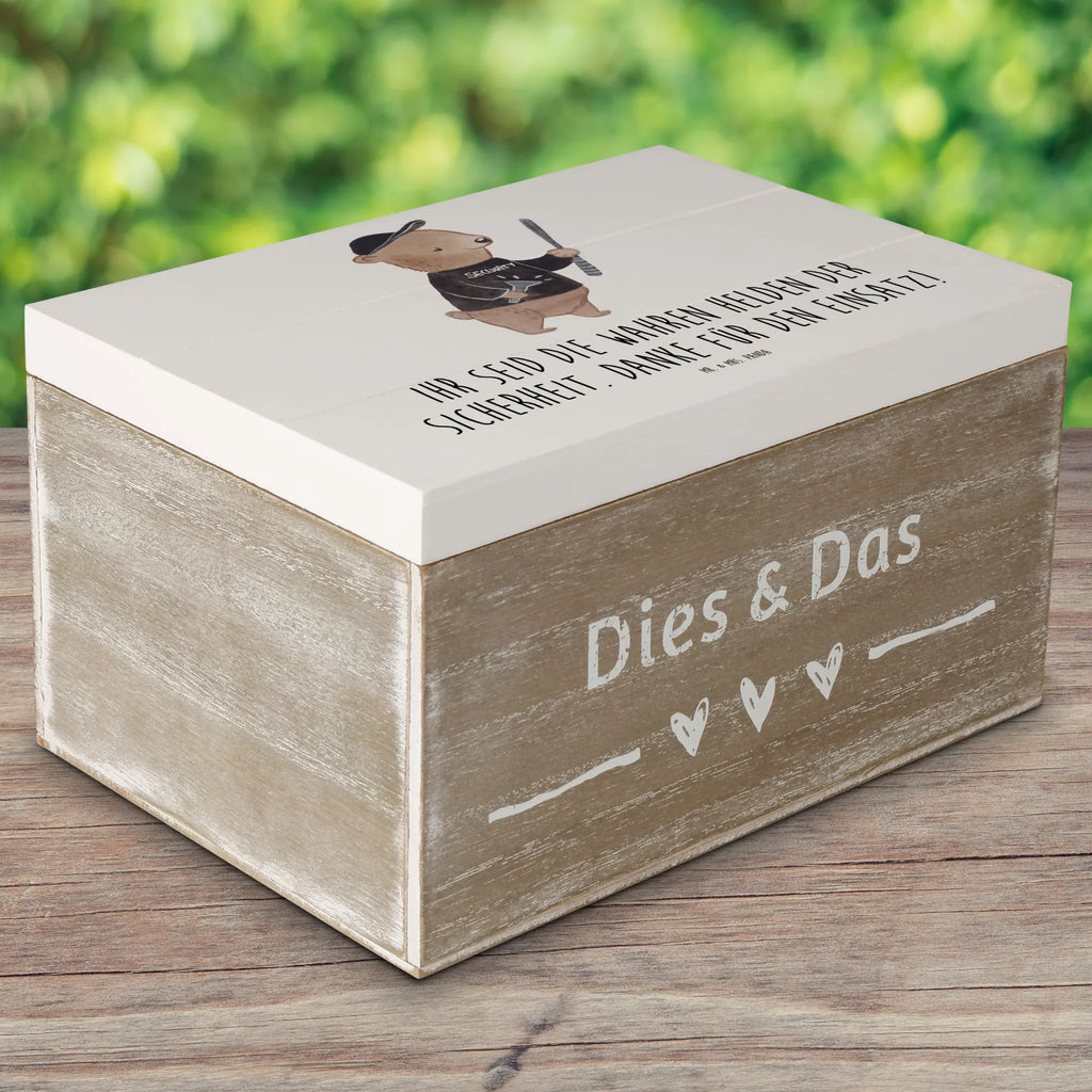 Holzkiste Sicherheitsdienst Helden XXL, Erinnerungskiste, Truhe, Dekokiste, Aufbewahrungsbox, Kiste, Geschenkbox, Erinnerungsbox, Geschenkdose, Holzkiste, Schatzkiste, Schatulle
