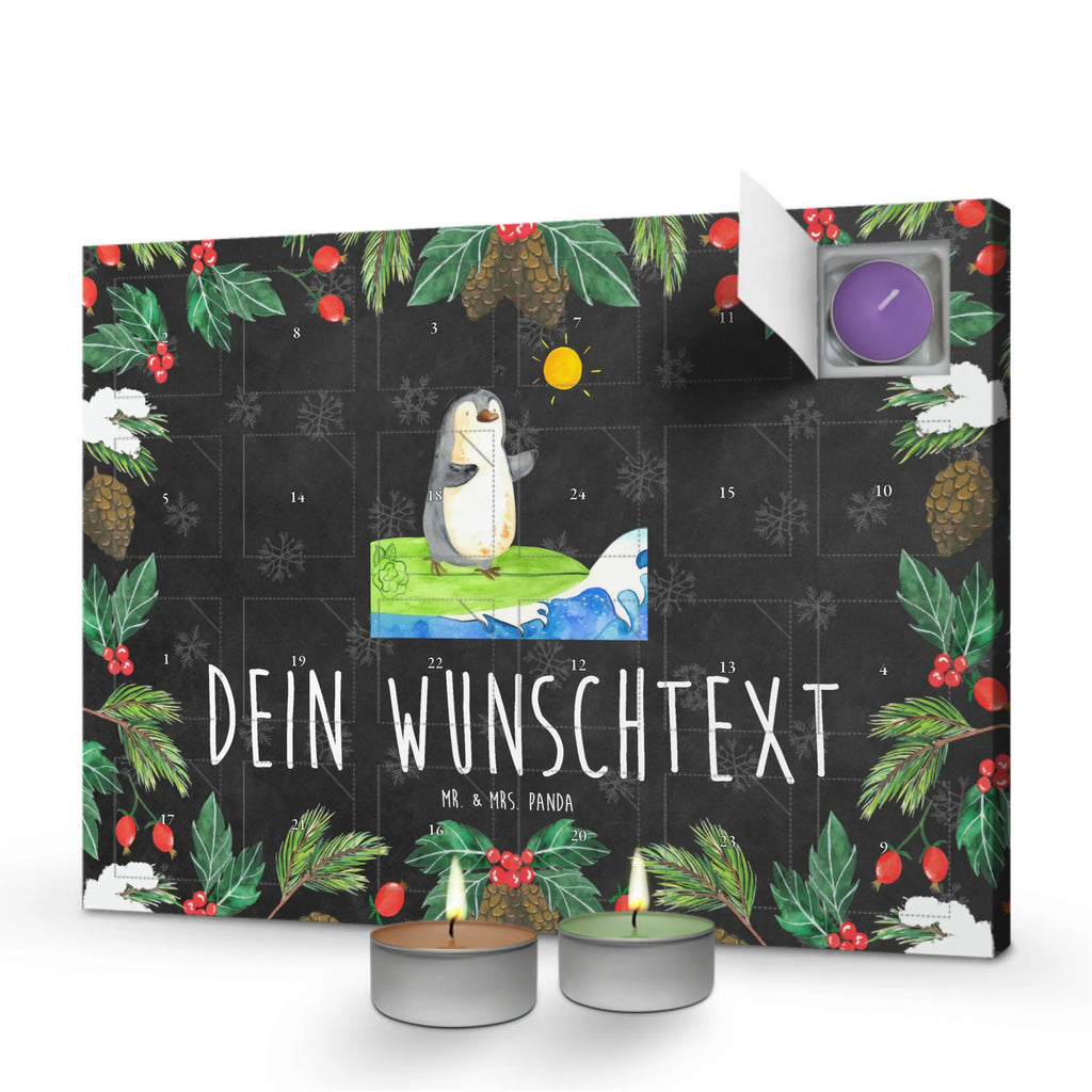Personalisierter Duftkerzen Adventskalender Pinguin Surfer Personalisierter Duftkerzen Adventskalender, Pinguin, Wellen Reiten, Wellen, Hawaii, Pinguine, Urlaub, Portugal, Surfen, Surfer