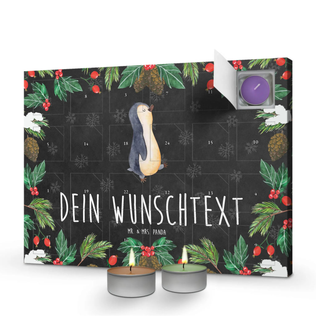 Personalisierter Duftkerzen Adventskalender Pinguin marschieren Personalisierter Duftkerzen Adventskalender, Pinguin, Frühaufsteher, Schwester, Langschläfer, Bruder, Pinguine, Familie
