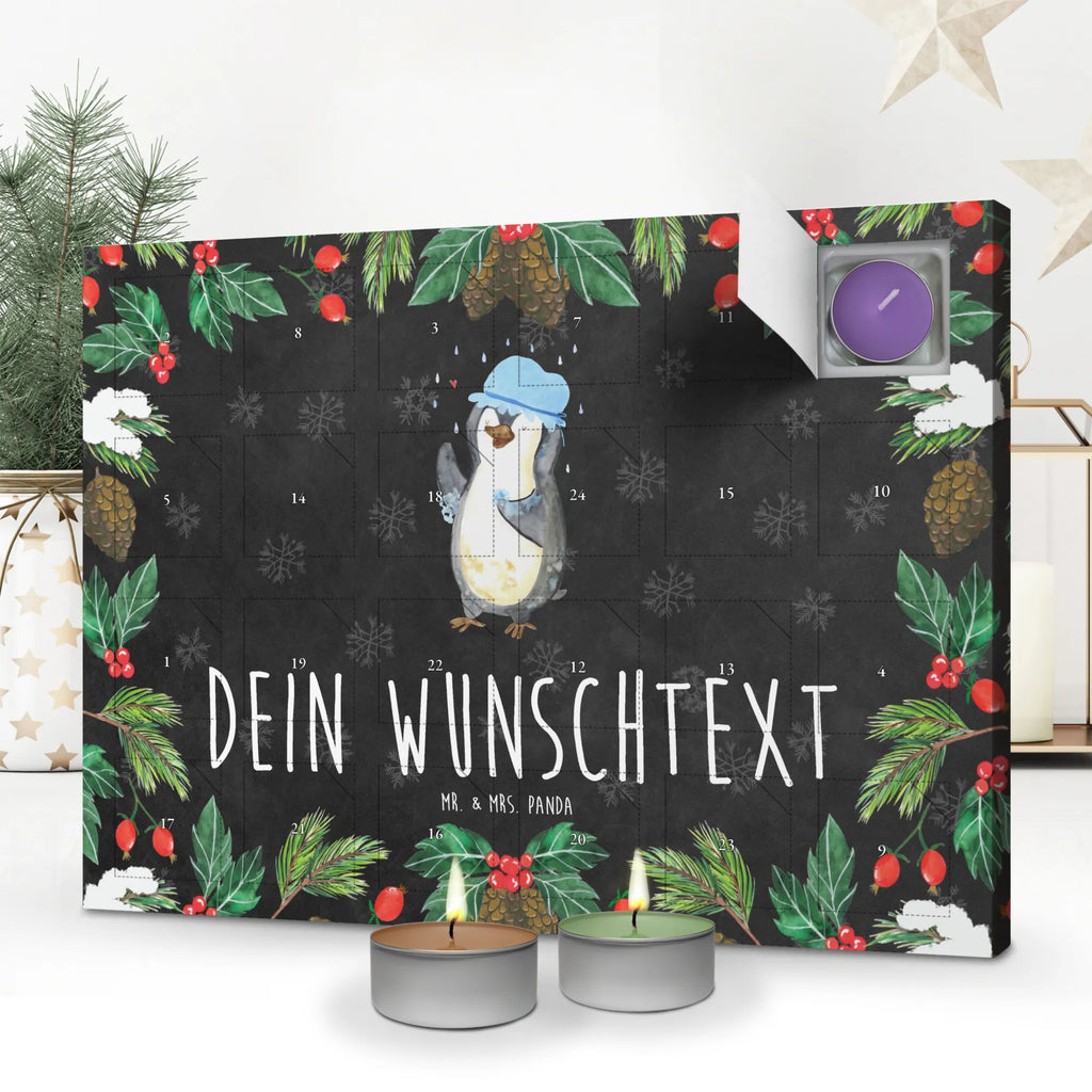 Personalisierter Duftkerzen Adventskalender Pinguin Duschen Personalisierter Duftkerzen Adventskalender, Pinguin, Duschen, Pinguine, glücklich sein, Lebensmotto, Neustart, Motivation, Dusche, Neuanfang