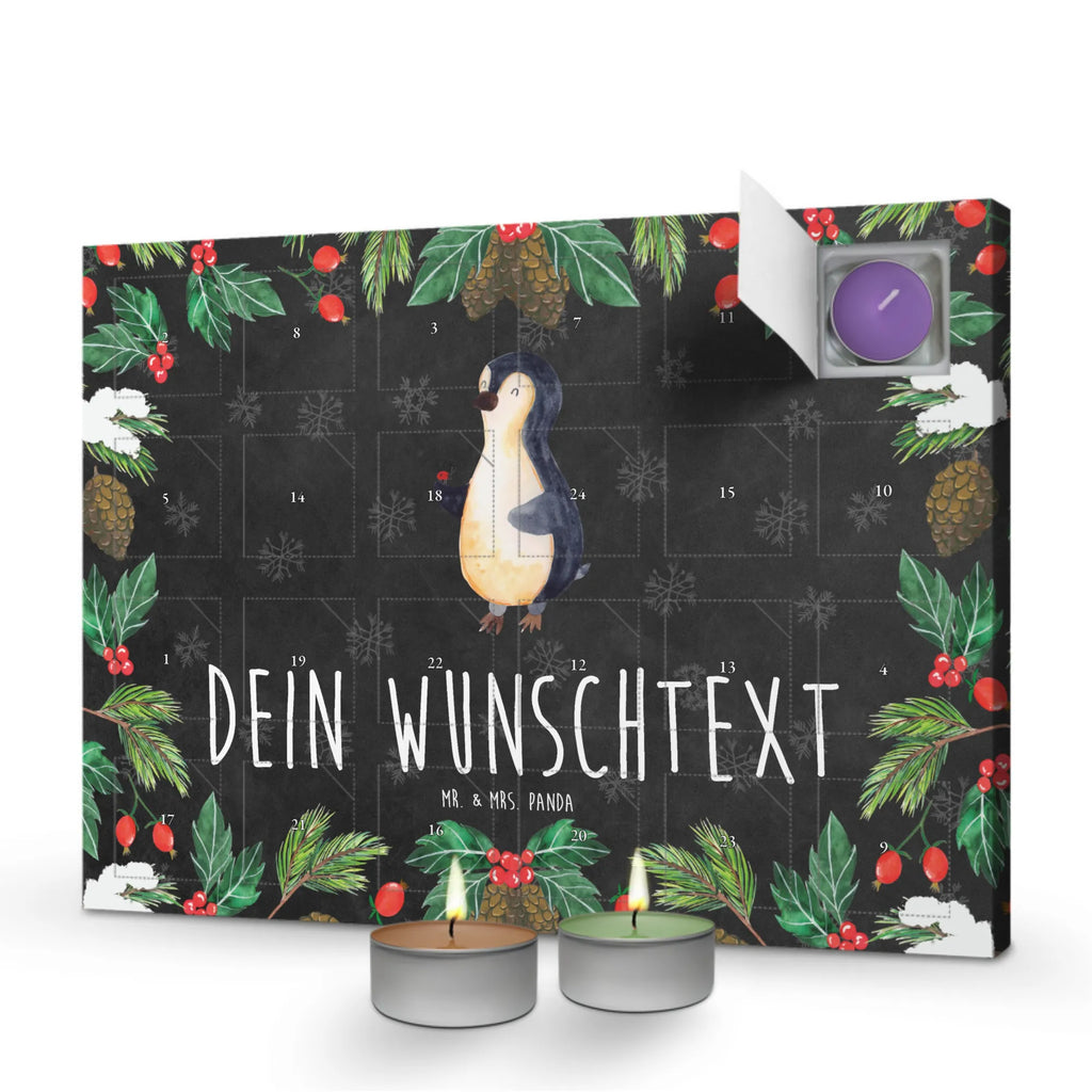 Personalisierter Duftkerzen Adventskalender Pinguin Marienkäfer Personalisierter Duftkerzen Adventskalender, Pinguin, Lebensfreude, Glück, Marienkäfer, Liebe, Pinguine, Wunder, Freude