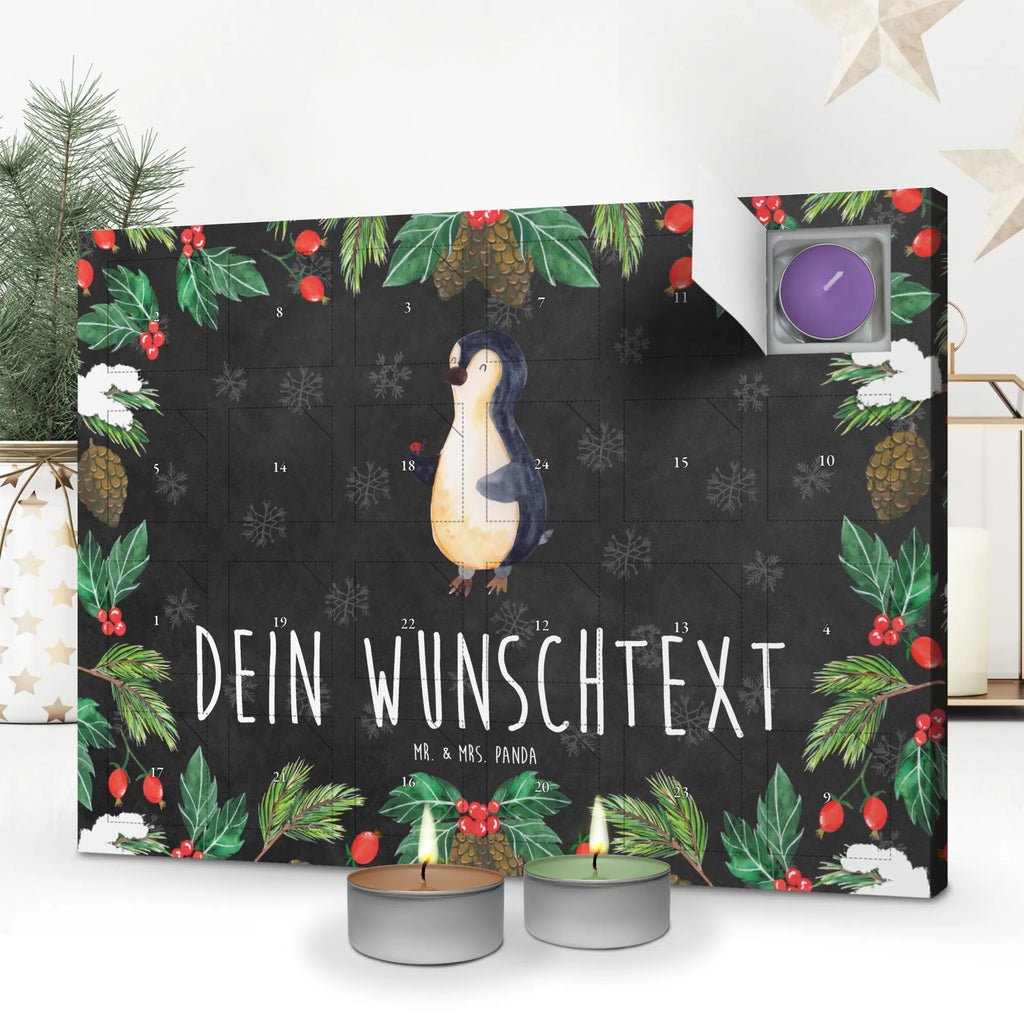 Personalisierter Duftkerzen Adventskalender Pinguin Marienkäfer Personalisierter Duftkerzen Adventskalender, Pinguin, Lebensfreude, Glück, Marienkäfer, Liebe, Pinguine, Wunder, Freude