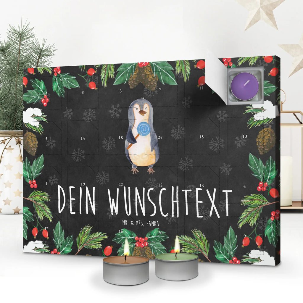 Personalisierter Duftkerzen Adventskalender Pinguin Lolli Personalisierter Duftkerzen Adventskalender, Pinguin, Rabauke, Spruch, Gauner, Ganove, Rebell, Blödsinn, Lolli, Pinguine, Süßigkeiten