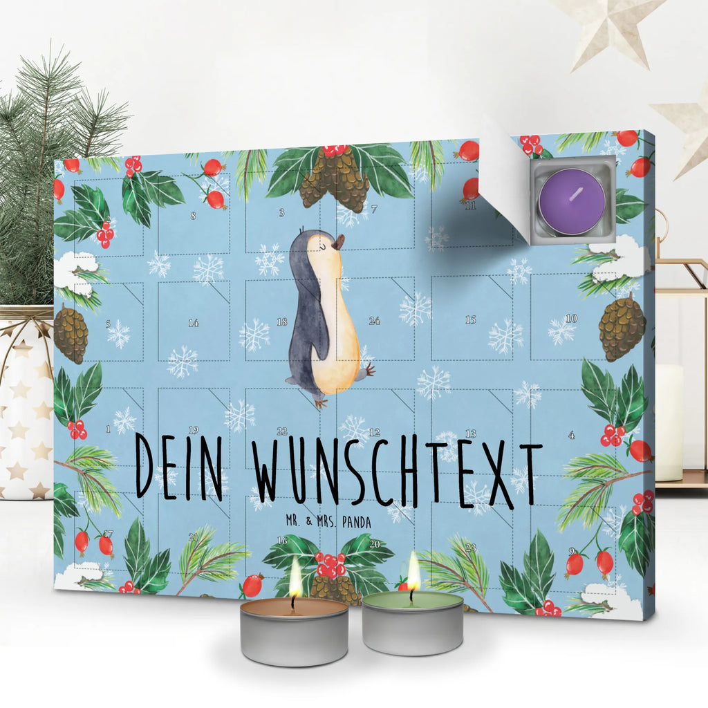 Personalisierter Duftkerzen Adventskalender Pinguin marschieren Personalisierter Duftkerzen Adventskalender, Pinguin, Frühaufsteher, Schwester, Langschläfer, Bruder, Pinguine, Familie