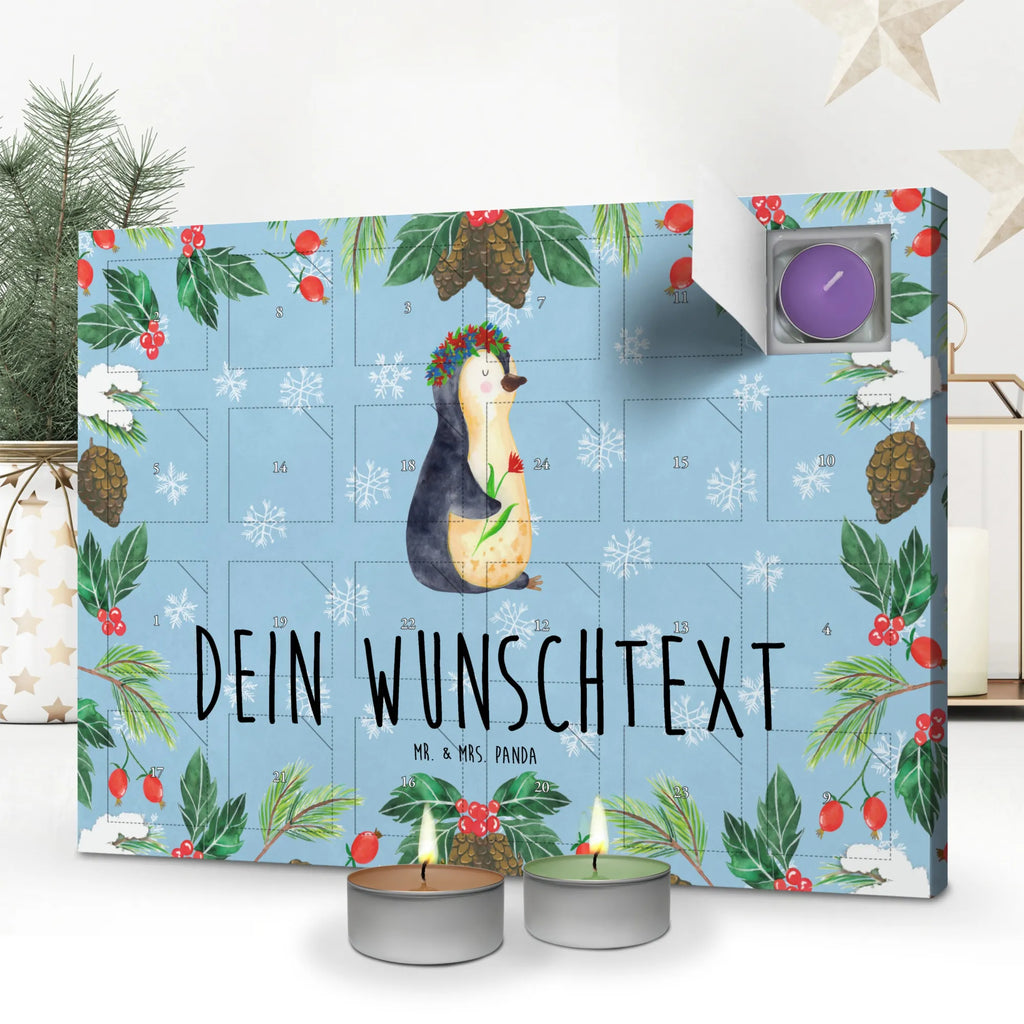 Personalisierter Duftkerzen Adventskalender Pinguin Blumen Personalisierter Duftkerzen Adventskalender, Pinguin, Lebensziele, Lebenslust, Leben, Geschenkidee, Blumenkranz, Liebeskummer, Ziele, Universum, Wünsche, Motivation, Pinguine