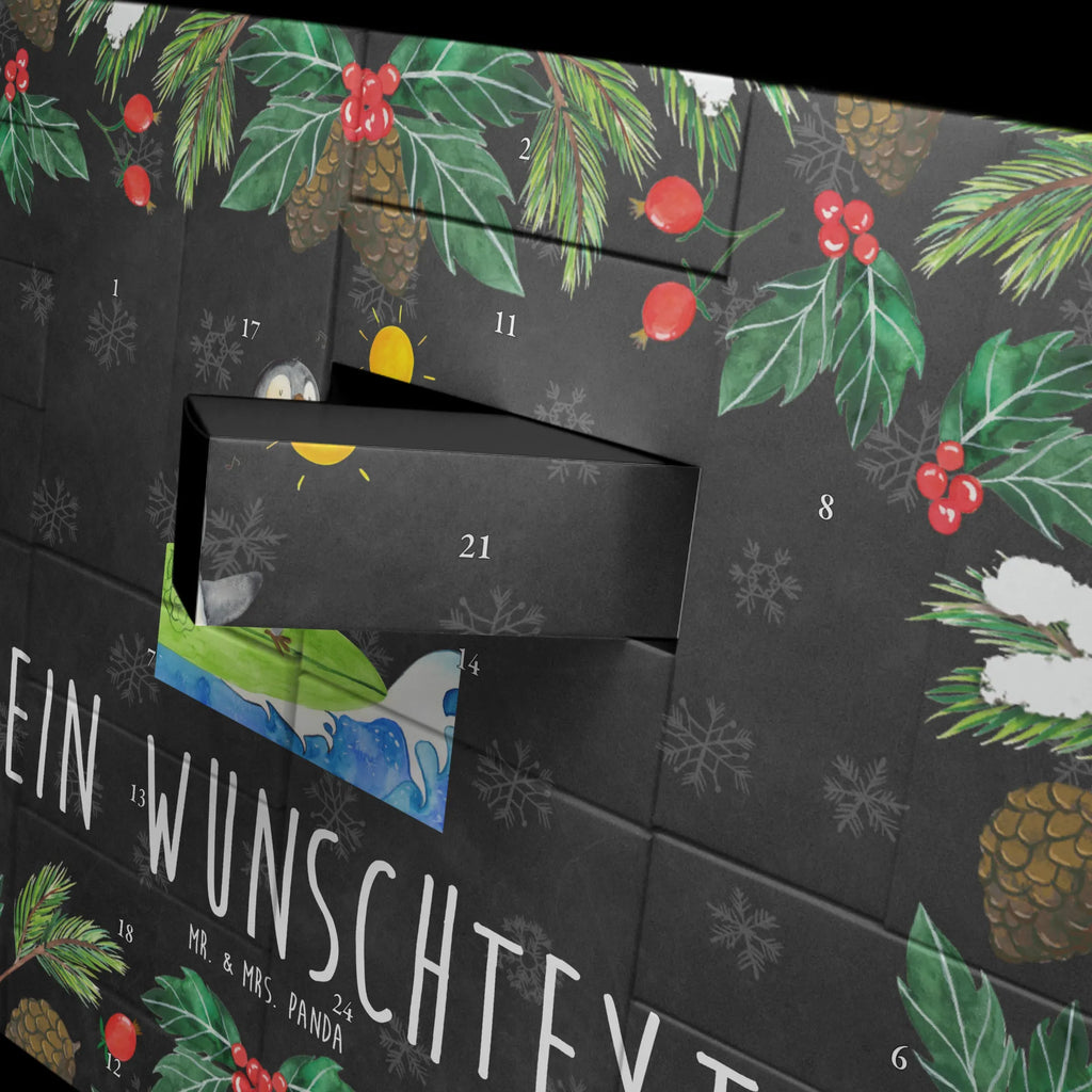 Personalisierter Befüllbarer Adventskalender Pinguin Surfer Adventskalender Zum Selbst Befüllen, Befüllbarer Adventskalender, Pinguin, Surfen, Hawaii, Pinguine, Urlaub, Wellen, Wellen Reiten, Portugal, Surfer