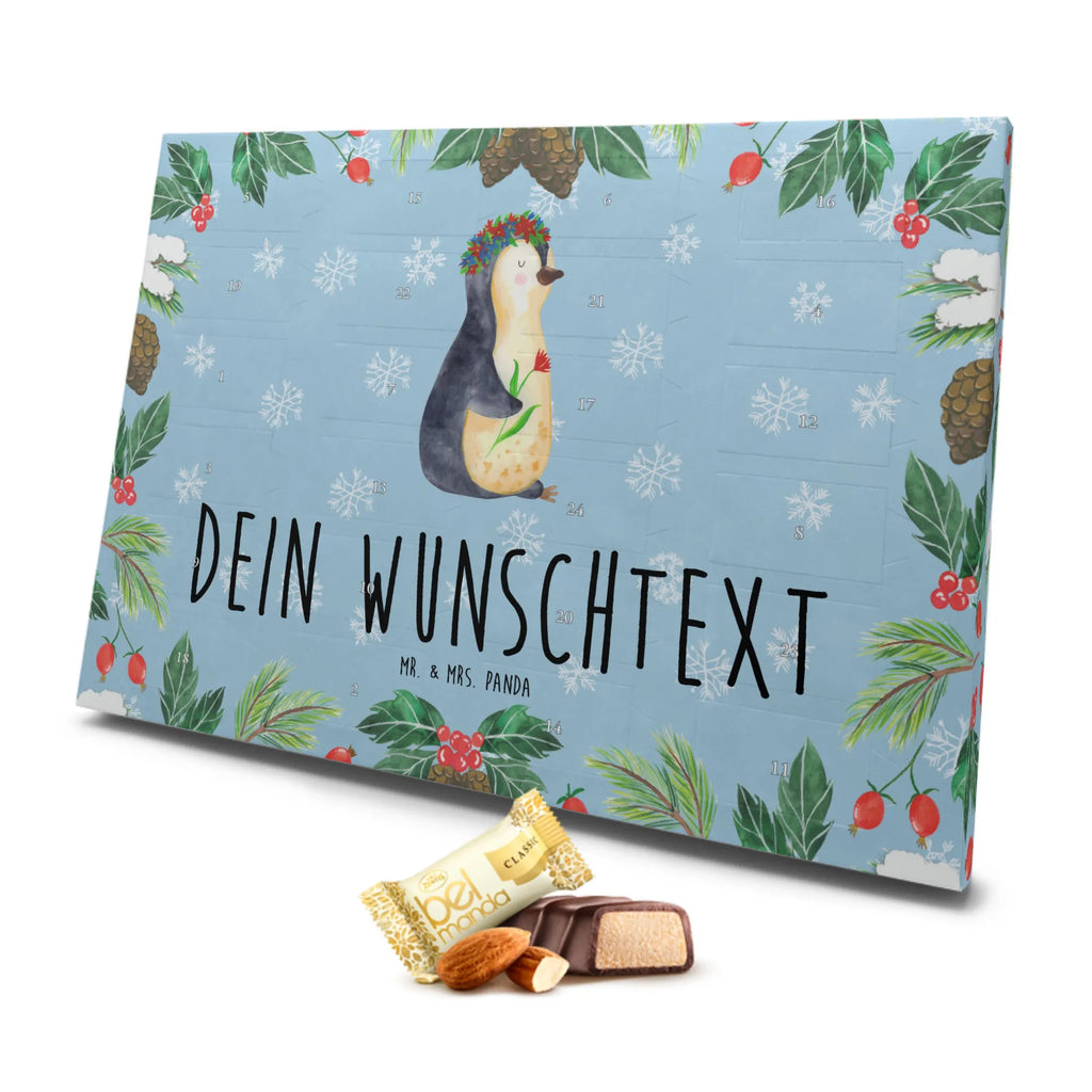 Personalisierter Marzipan Adventskalender Pinguin Blumen Personalisierter Marzipan Adventskalender, Pinguin, Lebensziele, Leben, Universum, Pinguine, Blumenkranz, Ziele, Geschenkidee, Motivation, Lebenslust, Liebeskummer, Wünsche