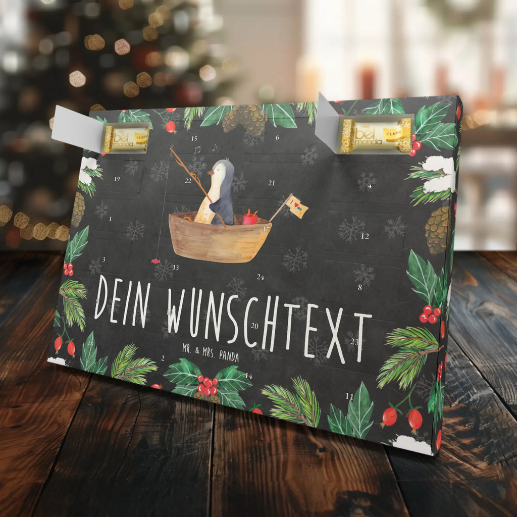 Personalisierter Marzipan Adventskalender Pinguin Angelboot Personalisierter Marzipan Adventskalender, Pinguin, Pinguine, Geschenkidee Liebeskummer, Scheidung, Neuanfang, Leben, Trennung, Motivation, genießen, Lebenslust, Angeln, Angelboot, Neustart, Boot