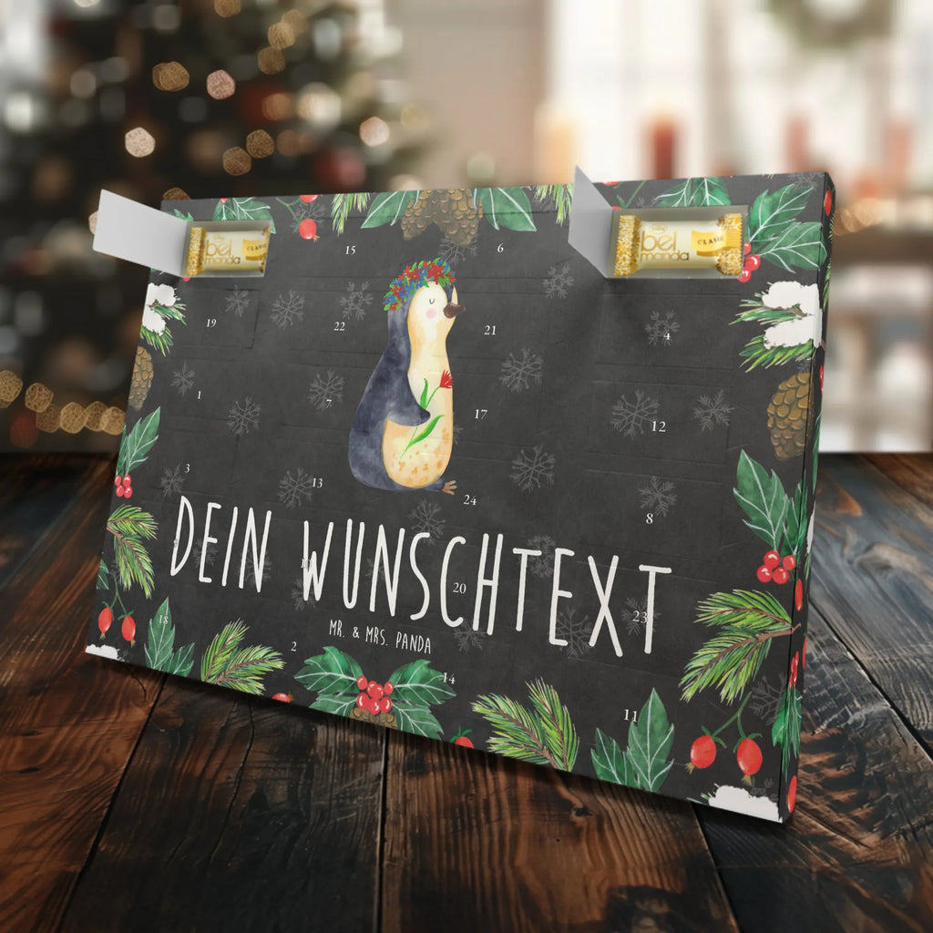 Personalisierter Marzipan Adventskalender Pinguin Blumen Personalisierter Marzipan Adventskalender, Pinguin, Lebensziele, Leben, Universum, Pinguine, Blumenkranz, Ziele, Geschenkidee, Motivation, Lebenslust, Liebeskummer, Wünsche