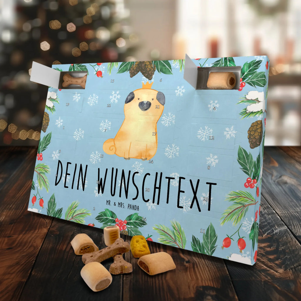 Personalisierter Hunde Adventskalender Mops Krone Hunde Adventskalender, Hunderasse, Tierliebhaber, Hundemotiv, Haustier, Hundebesitzer, Hund, Sprüche, Hundebesitzer. Spruch, Mops, Allergisch, Kinderlos, Hausregel, Lustig