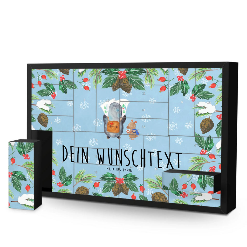 Personalisierter Befüllbarer Adventskalender Pinguin & Maus Wanderer Adventskalender Zum Selbst Befüllen, Befüllbarer Adventskalender, Pinguin, Abenteurer, Wanderlust, Roadtrip, Abenteuer, Wandern, Pinguine, Ausflug