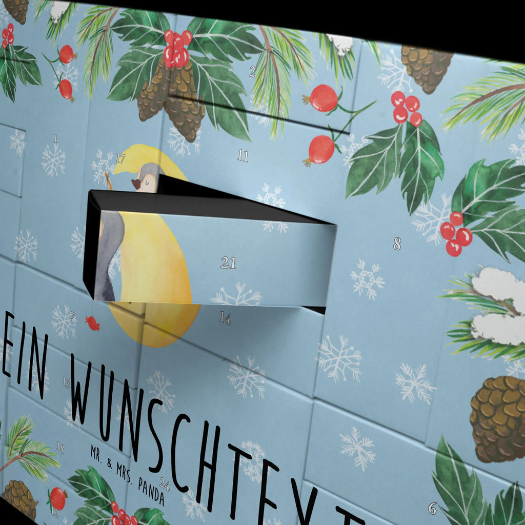 Personalisierter Befüllbarer Adventskalender Pinguin Mond Adventskalender Zum Selbst Befüllen, Befüllbarer Adventskalender, Pinguin, Gästezimmer, Schlafstörungen, Einschlafen, Spruch, Nachtruhe, schlafen, Pinguine, Schlafzimmer