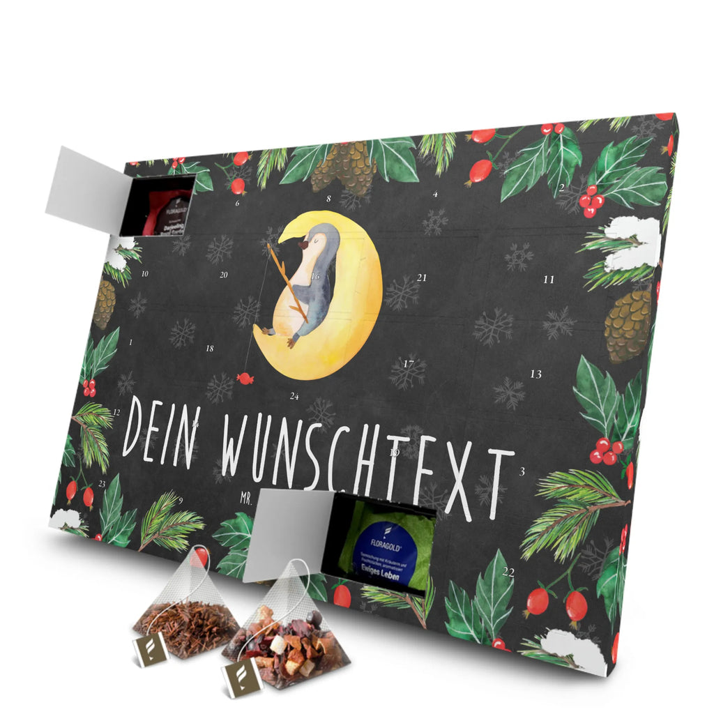 Personalisierter Tee Adventskalender Pinguin Mond Personalisierter Tee Adventskalender, Pinguin, Schlafzimmer, Einschlafen, Schlafstörungen, schlafen, Pinguine, Gästezimmer, Nachtruhe, Spruch