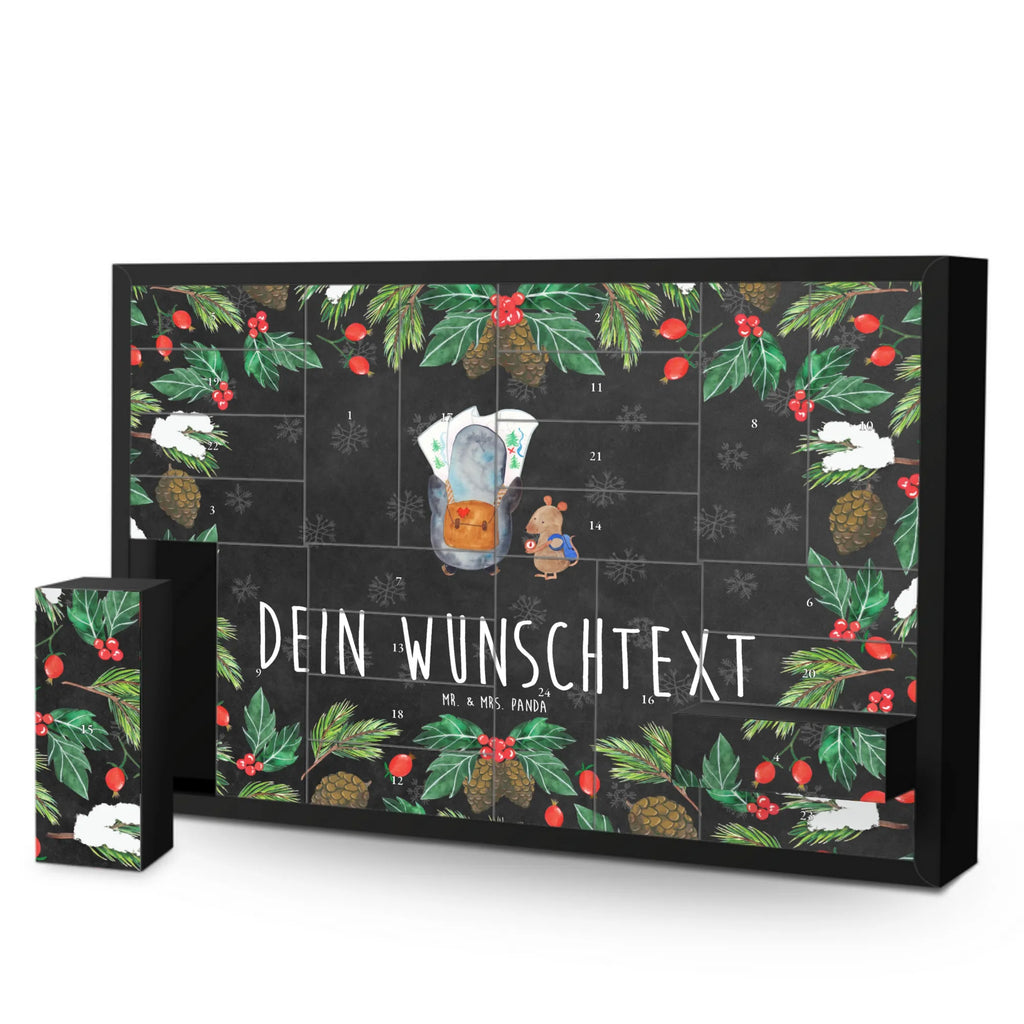 Personalisierter Befüllbarer Adventskalender Pinguin & Maus Wanderer Adventskalender Zum Selbst Befüllen, Befüllbarer Adventskalender, Pinguin, Abenteurer, Wanderlust, Roadtrip, Abenteuer, Wandern, Pinguine, Ausflug