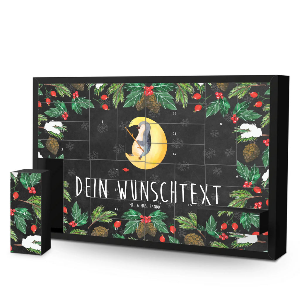 Personalisierter Befüllbarer Adventskalender Pinguin Mond Adventskalender Zum Selbst Befüllen, Befüllbarer Adventskalender, Pinguin, Gästezimmer, Schlafstörungen, Einschlafen, Spruch, Nachtruhe, schlafen, Pinguine, Schlafzimmer