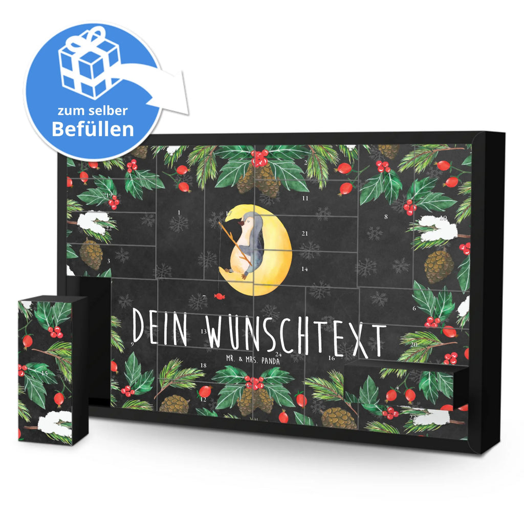 Personalisierter Befüllbarer Adventskalender Pinguin Mond Adventskalender Zum Selbst Befüllen, Befüllbarer Adventskalender, Pinguin, Gästezimmer, Schlafstörungen, Einschlafen, Spruch, Nachtruhe, schlafen, Pinguine, Schlafzimmer
