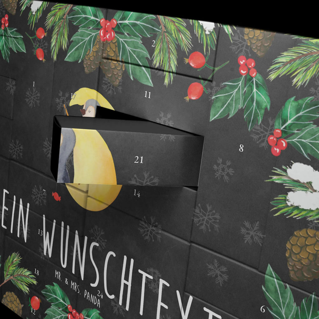 Personalisierter Befüllbarer Adventskalender Pinguin Mond Adventskalender Zum Selbst Befüllen, Befüllbarer Adventskalender, Pinguin, Gästezimmer, Schlafstörungen, Einschlafen, Spruch, Nachtruhe, schlafen, Pinguine, Schlafzimmer