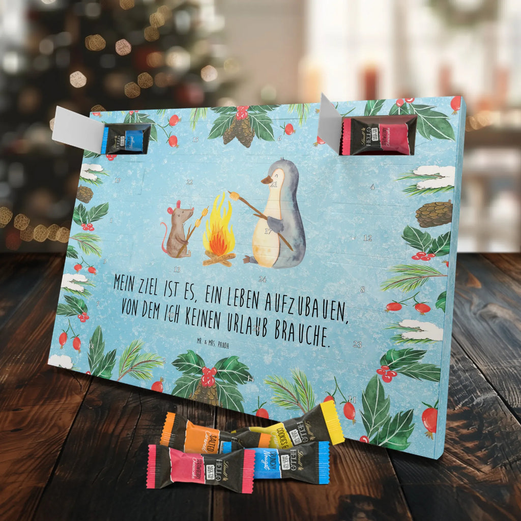 Chocolate advent calendar Penguin campfire North Pole, Penguins, mouse, penguins, everyday office life, new start, life motto, fire, work, campfire, life motivation