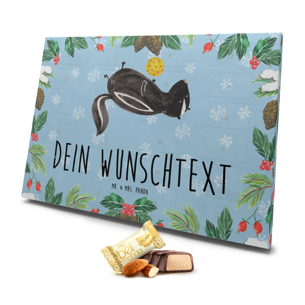 Personalisierter Marzipan Adventskalender Stinktier Ball Personalisierter Marzipan Adventskalender, Stinktier, Skunk, Raubtier, verspielt, Weisheit, Stinker, Stinki, Wildtier