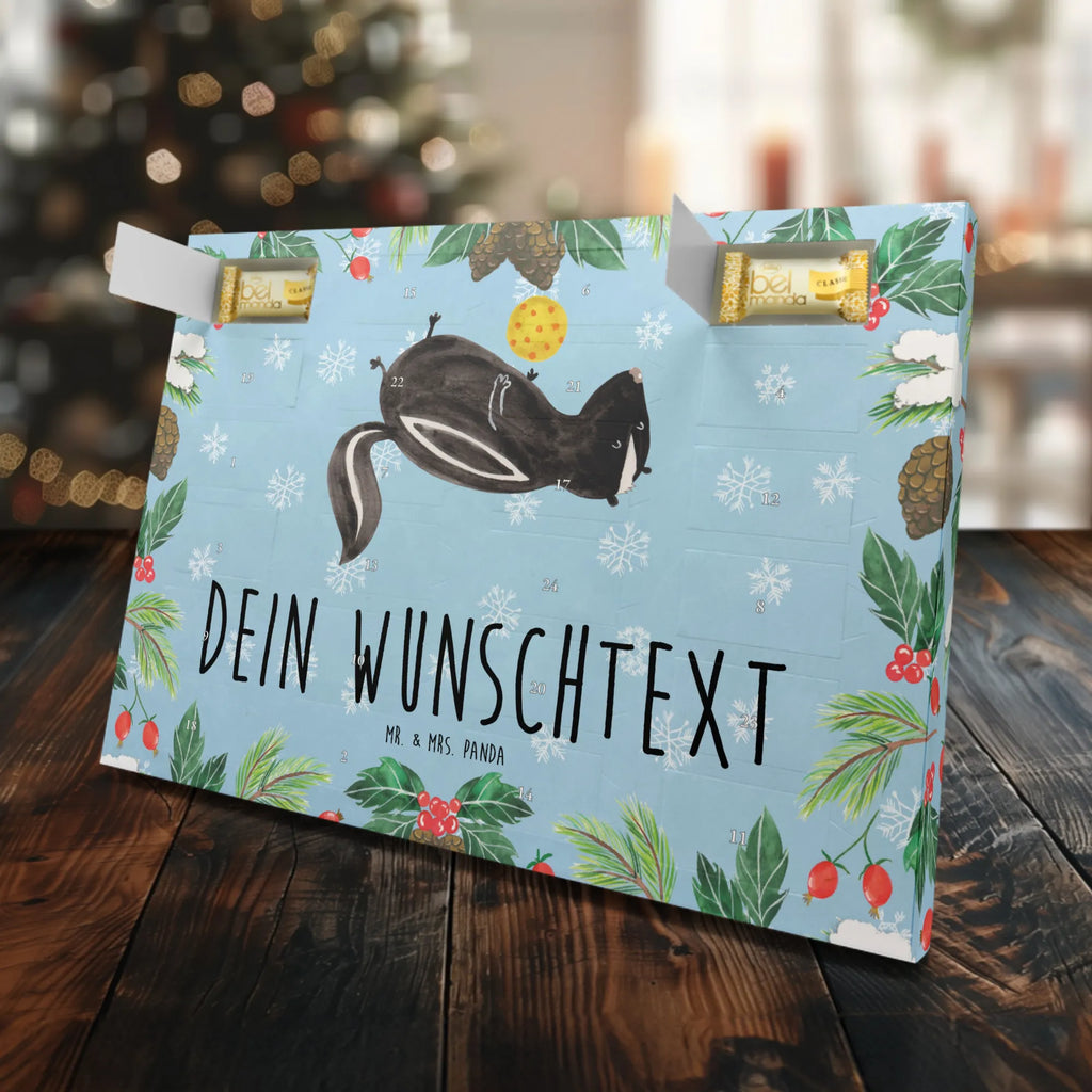 Personalisierter Marzipan Adventskalender Stinktier Ball Personalisierter Marzipan Adventskalender, Stinktier, Skunk, Raubtier, verspielt, Weisheit, Stinker, Stinki, Wildtier