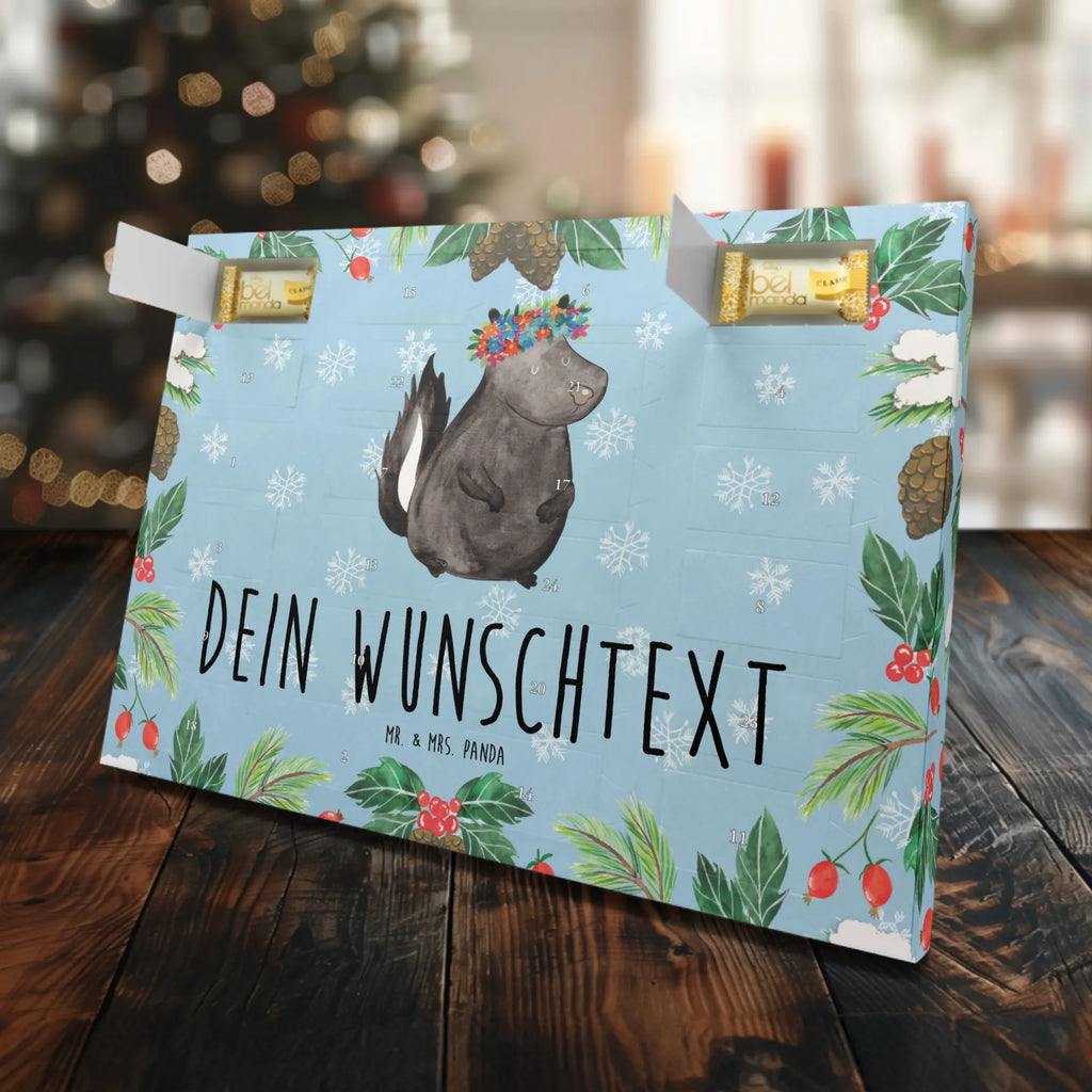 Personalisierter Marzipan Adventskalender Stinktier Mädchen Personalisierter Marzipan Adventskalender, Stinktier, Skunk, Stinker, Wildtier, Stinki, Yoga, Raubtier, Namaste