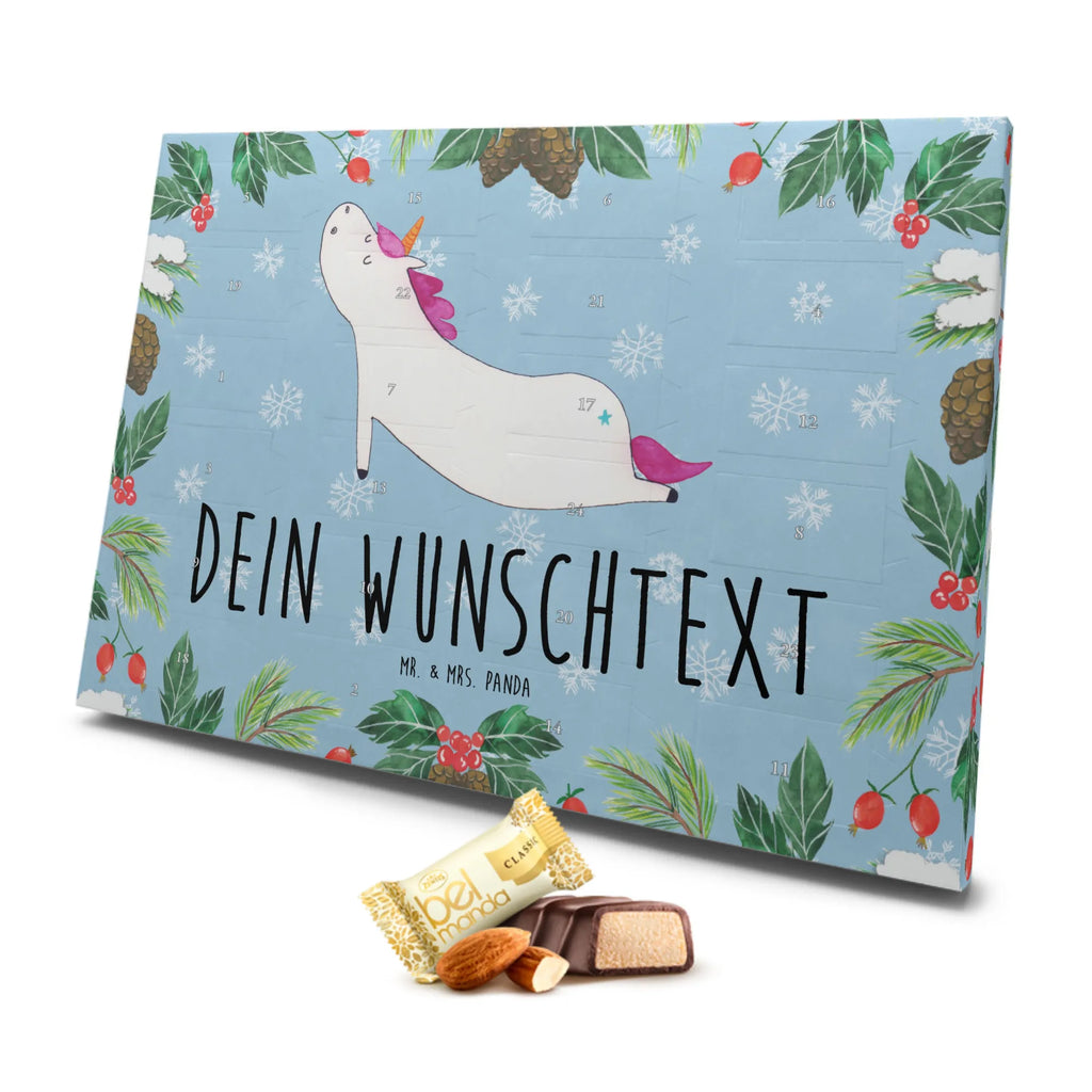 Personalisierter Marzipan Adventskalender Einhorn Yoga Personalisierter Marzipan Adventskalender, Einhorn, Einhörner, Einhorn Deko, Unicorn, Joga, lustig, Entspannung, Sport, Achtsamkeit, Yogamatte, Namaste, süß, Yoga, witzig