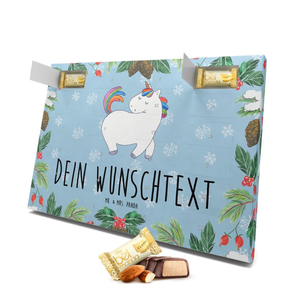 Personalisierter Marzipan Adventskalender Einhorn Stolzieren Personalisierter Marzipan Adventskalender, Einhorn, Einhörner, Einhorn Deko, Unicorn, Reiten, Reiter, Pferd, Freundin, anders, Geschenk, bunt, stolz