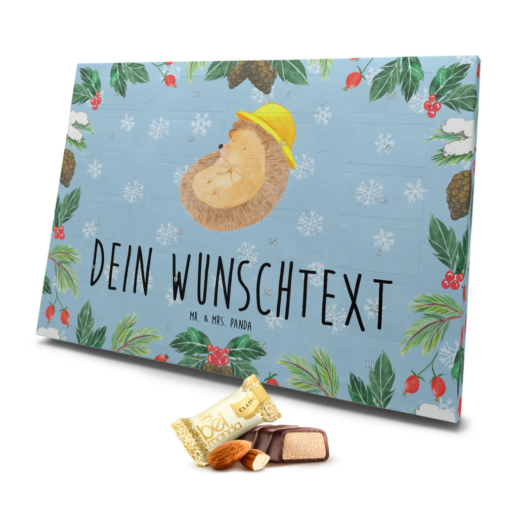 Personalisierter Marzipan Adventskalender Igel Beten Personalisierter Marzipan Adventskalender, Tiermotive, Gute Laune, lustige Sprüche, Tiere, Igel, Leben, beten, Dankbar sein, Dankbarkeit, Igel mit Hut, Sonnenhut, Amen, genießen, dankbar, Gott